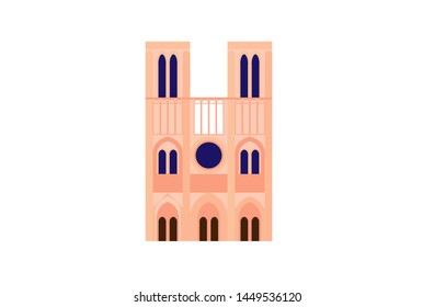 Vector art of Paris Notre Dame Cathedral