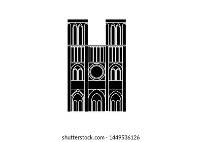 Vector art of Paris Notre Dame Cathedral