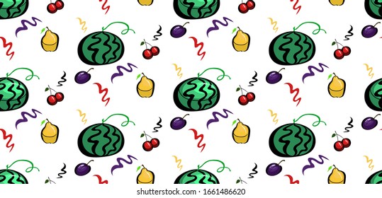 Vector art pattern illustration fruits