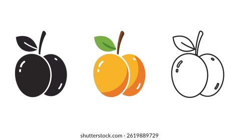Vector Art Peach Icon Set