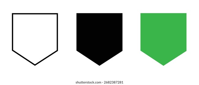 Vector art of pennant icon set for graphic design. shield icon set