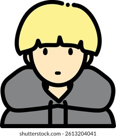 Vector art people black line and color man woman pastel