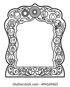 Vector art of photo frame and border for graphic design uses