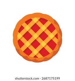 vector art of a pie with a lattice crust