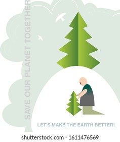 Vector art for planet protection.