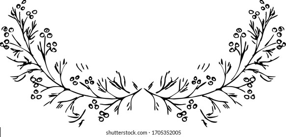 Vektorillustration Kunst einer Pflanze Vignette