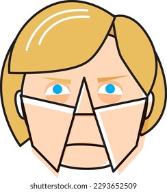 Vector art portrait of Ms. Merkel