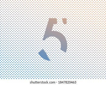 Vector art poster with experimental concept. Number 5 (five). Graphic image with gradient. Illustration is great for notebook or book cover, web banner with creation atmosphere.