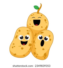 Arte vectorial de la papa con cara linda, Icono y diseño gráfico