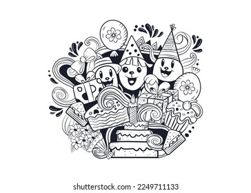 Vektorkunst, realistischer Vektorgrafik, Doodle-Kunst, süßer Cartoon, Tiere