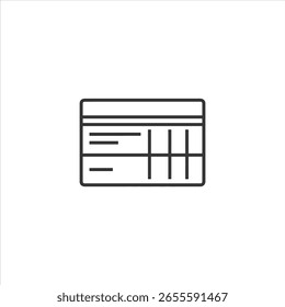 Vector art of receipt or bill icon with lines and vertical bars