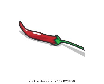 The vector art of red chilies  