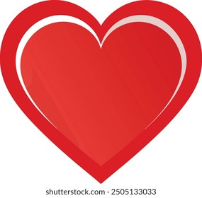 Vector Art of A red heart on a white background 