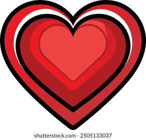 Vector Art of A red heart on a white background 