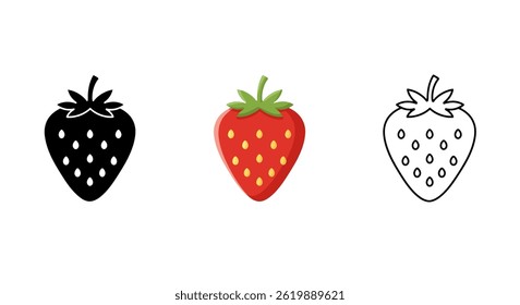 Vector Art Of Red Strawberry Icon