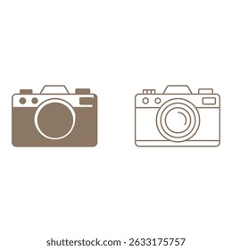 Vector art of Retro camera isolated on white background with a modern design and minimalist style