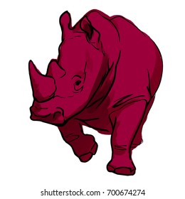 Vector art of a rhinoceros