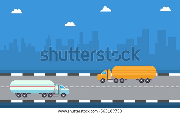 Vector\
art of road tanker illustration collection\
stock