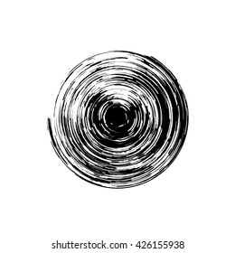 Vector art. Round vinyl look lines illustration.
