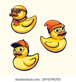 Vector art rubber toy duck design