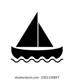 Vector art of sailing ship, sailing ship icon, sailing on the sea