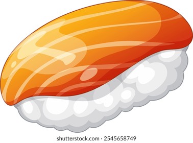 Vector art of salmon nigiri sushi piece