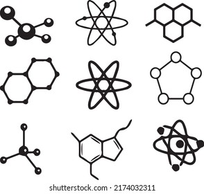 Vector art of science particles, molecular