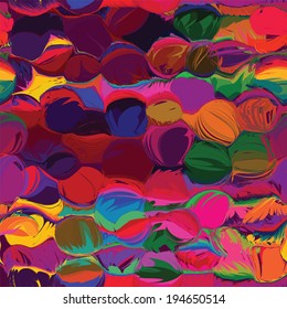 Vector art seamless composition with colorful grunge tangle clews