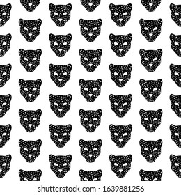 Vector art of seamless pattern with black panther head. Background for textile, teen, fabric, web and other design.