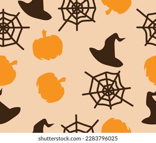 vector art seamless pattern with halloween style