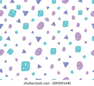 vector art seamless pattern hand drawn round, triangle and square design