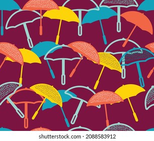 vector art seamless pattern umbrella design