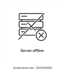 Vector art of server offline icon isolated on white background