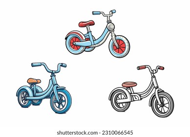 Vector Art, Set of Bicycle, Cartoon Bicycle