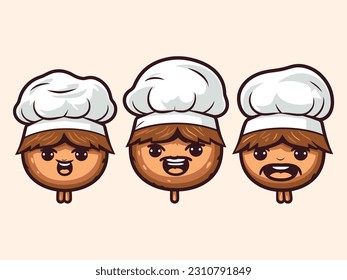 Vector Art, Set Chef Head