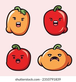 Vector Art, Set of Cute Paprika Character