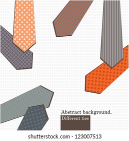 Vector art. Set  of different ties. Vintage./ Different tiers