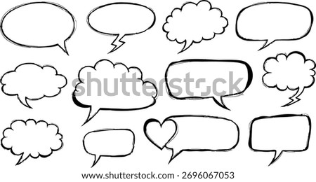 Vector art of set of handdrawn speech bubbles