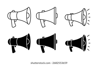 Arte vetorial do conjunto de ícones do megafone