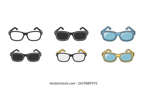 Vector Art Set Of Pixel Sunglasses In Different Colors And Styles