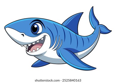 Vector art of Shark on white background