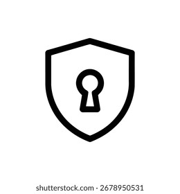 El Arte vectorial del escudo con la cerradura representa la Ilustración vectorial del icono de la línea de seguridad y protección
