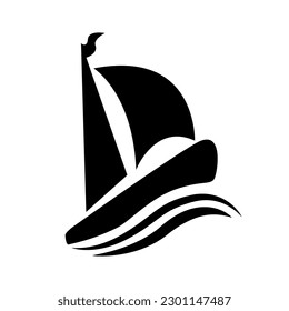 Vector art of ship, vector illustration of a ship sailing on the sea, suitable for logo, web and application