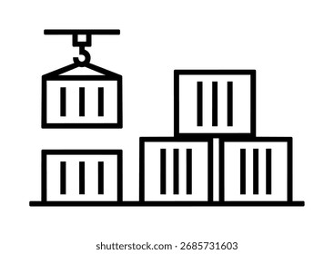 Vector art of shipping containers, cargo and transportation