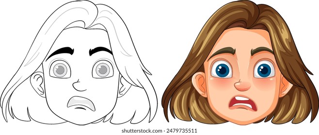 Vector art of a shocked face