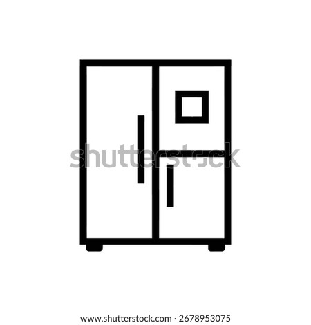 Vector art of side by side refrigerator icon in vector format line icon vector illustration