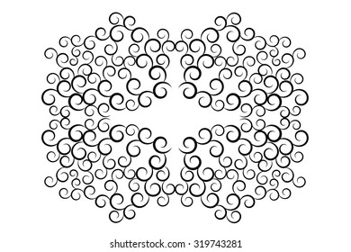 Vector art silhouette flower on white background for frame