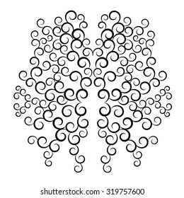 Vector art silhouette flower on transparent background for frame