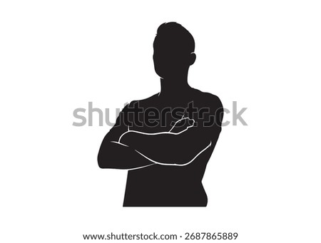 Vector art of silhouette of a man with arms crossed