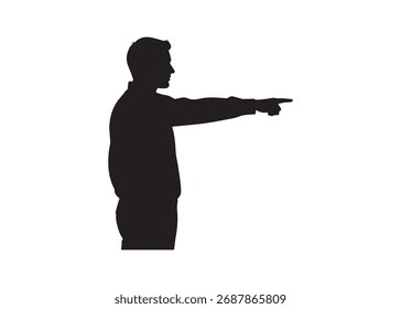 Vektorkunst der Silhouette eines Mannes, der nach rechts zeigt